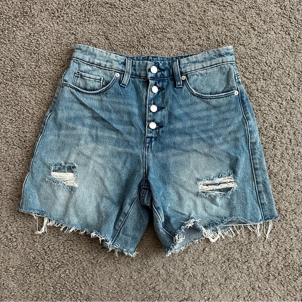 Blanknyc Short Warren Button Fly Frayed Hem Womens 27